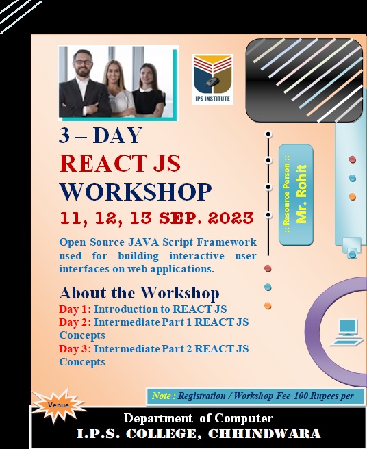 3 Days Workshop on REACT JS